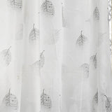 K-water Nature Shower Kitchen Curtains Fashion Gray Leaves Romantic Art Waterproof for Bath with Hooks For Bathroom