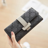 Boxtoday Gift Christmas Gifts Women Floral Large Capacity Embossing Wallet