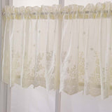 Boxtoday  Floral Lace Sheer Curtains Rod Pockets Windows Voile for Bedroom Kitchen Soft White Short Tulle Curtain Drape Blinds