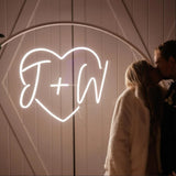 Boxtoday Custom Initials Heart Wedding Neon Sign