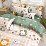 Boxtoday -Home Bed Duvet Quilt Cover Set Flat Sheet Pillowcase Soft Bedding Set for Adult Kids Twin Queen Cotton Ployester