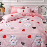 Boxtoday -Home Bed Duvet Quilt Cover Set Flat Sheet Pillowcase Soft Bedding Set for Adult Kids Twin Queen Cotton Ployester