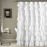 Shower Curtain Supplies Solid Bathroom Bath Decor Home White With Hooks