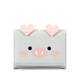 Boxtoday Gift Christmas Gifts Women Short Three-Fold Cartoon Pig Wallet