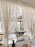 Boxtoday Pastoral Voile Curtains for Living Room French Floral Sheer Curtains Luxury Kitchen Curtains Customized Gauze Home Decor