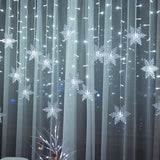 Christmas Decoration LED Snowflake Curtain Light Xmas Fairy Garland String Light For Home Room Festival Party New Year Ornament