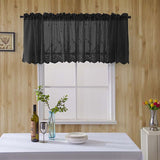 Boxtoday  Floral Lace Sheer Curtains Rod Pockets Windows Voile for Bedroom Kitchen Soft White Short Tulle Curtain Drape Blinds