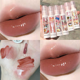 Boxtoday Cute Comics Design Mirror Glass Lipstick Sexy Red Lip Tint Long Lasting Lip Makeup Velvet Lipgloss Waterproof Lip Stick Cosmetic