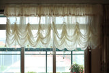 Boxtoday Pastoral Roller Shutter with Valance Balloon Blinds Solid Beige Finished Kitchen Cafe Cortinas Korean Style Pull-ties Curtains