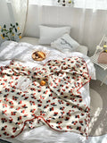 Boxtoday -3D Cherry Strawberry Jacquard Wool Mixed Baby Blanket Sweet Baby Girl Swaddle Blanket Crib Beddings Newborn Receiving blanket