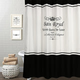 Luxury Waterproof Polyester Fabric Bathroom Curtain Black Apricot Striped Quality Bath Curtain Washable Skidproof Shower Curtain