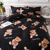 Boxtoday -Home Bed Duvet Quilt Cover Set Flat Sheet Pillowcase Soft Bedding Set for Adult Kids Twin Queen Cotton Ployester