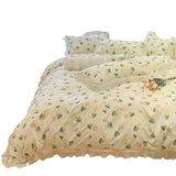 Boxtoday -Polyester Bedding Set Pastoral Style Tulip Pattern Flowers Floral- Double -- Pillow Case / Bed Sheet / Quilt Cover