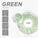 Boxtoday Brussels Green 14.0mm 1 Pair | 1 Year