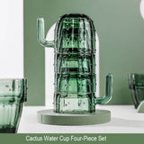 Boxtoday Cactus Glass Water Cup Set