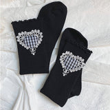 Boxtoday Gift Checker Heart Knee Socks