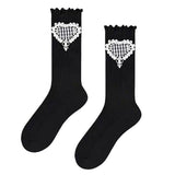 Boxtoday Gift Checker Heart Knee Socks