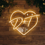 Boxtoday Custom Initials Heart Wedding Neon Sign