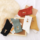 Boxtoday Gift Fox Embroidery Socks