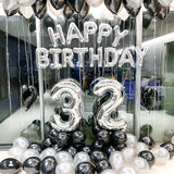 Boxtoday Silver Black Style Foil Letter Number Balloons Baby Shower Helium Ballon Happy Birthday Kids Adult Party Decoration Supplies