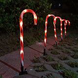 Boxtoday 5PCS/Set Solar Cane Light Outdoor Waterproof Christmas Candy Ground Light Garden Landscape Decoration Lawn Light Colored Light