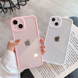 Boxtoday Candy Shockproof Silicone Bumper Phone Case For iPhone 15 14 11 12 13 Pro Max X XS XR 8 7 Plus Transparent Protection Back Cover