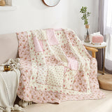 Boxtoday Patchwork Cotton Bed Quilt 1PC Bedspread on the Bed CHAUSUB Coverlet for Summer Twin 150*200 Sofa Cover Floral Quilted Blanket