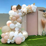 Boxtoday Brown Apricot WhiteBalloon Arch Kit Wedding Birthday Party Decor Kids Baby Shower Latex Ballon Chain Wedding Party Supplies