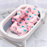 Boxtoday Baby Shower Bath Tub Pad Non-Slip Bathtub Mat Newborn Safety Security Bath Support Cushion Animal Soft Pillow Care Accessories