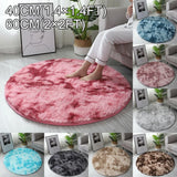 Boxtoday 60cm Round Plush Carpet Shaggy Fluffy Rugs For Living Room Bedroom Floor Mats Bedside Area Rug Rainbow Soft Carpet Kids Room Mat