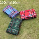 Boxtoday Folding Waterproof Picnic Mat Lightweight Cushion with Moisture-proof Plaided Pattern Sleep Camping Outdoors Accessories