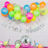 Boxtoday Glow Party Supplies UV Neon Balloons Rainbow Glow Hanging Fluorescent Banner Birthday Wedding Bachelor Party Decoration