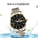 Boxtoday watches for men smart watch Men Watch Stainless Steel Top Quailty Luxury Push Button Hidden Clasp Waterproof Luminous Date Week Sport Wrist Watches