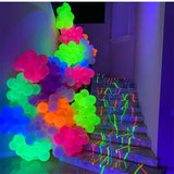 Boxtoday Glow Party Supplies UV Neon Balloons Rainbow Glow Hanging Fluorescent Banner Birthday Wedding Bachelor Party Decoration