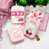 Boxtoday Strawberry Contact Lens Case with Stick Mirror Set Contact Lens Partner Container Storage Holder Random color