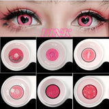 Boxtoday 2PCS/Pair Pink Contact Lenses Halloween Anime Accessories Eye Contacts Color Cosplay Anime Lenses Yearly Contact Lens