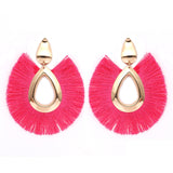 Boho Waterdrop Shaped Tassel Earrings for Women Big Dangle Statement Earrings Party Jewelry Bijoux Boucles D Oreille Femme