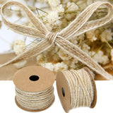 Boxtoday 10M/Roll Vintage Jute Burlap Hessian Ribbon With Lace Rustic Wedding Party Decoration Christmas DIY Craft Gift Packing Webbing