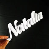 Boxtoday Personalized White PVC Table Name Signs Custom Kids Children Name Wall Letter Decoration For Birthday Party Baby Shower