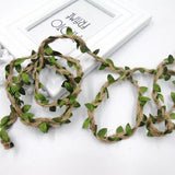 Boxtoday 2M 5M Simulation Green Leaves Weaving Hemp Rope DIY Wedding Birthday Wedding Decoration Rattan Gift Bouquet Packaging Rope 5mm