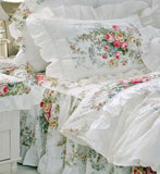 Boxtoday Pastoral Princess White Bedding Set Luxury Korean Style Flower Print Ruffles Duvet Cover Bed Skirt Bedspread Pillowcases Cotton