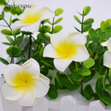 Boxtoday 10Pcs Plumeria PE Foam Frangipani Artificial Flower Headdress Home Garden Egg Flowers Wedding Decoration Event Party Supplies