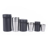 Boxtoday Outdoor Camping Cup Tableware 30ml/70ml/170ml Travel Cups Set Stainless Steel Cover Mug Drinking Coffee Tea Beer With Case