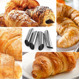 Boxtoday 6/12/24pcs Kitchen Stainless Steel Baking Cones Horn Pastry Roll Cake Mold Spiral Baked Croissants Tubes Cookie Dessert Tool ZXH