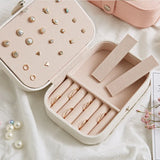 Boxtoday Portable Jewelry Box Jewelry Organizer Display Travel Jewelry Display Case Boxes Button Leather Storage Zipper Jewelers