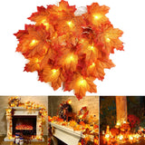 Boxtoday 2/3/6M Christmas Decoration Artificial Maple Leaf Leaves LED Light String Lantern Garland Home Party DIY Deco Halloween New Yea