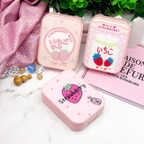 Boxtoday Strawberry Contact Lens Case with Stick Mirror Set Contact Lens Partner Container Storage Holder Random color