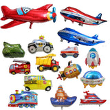 Boxtoday 1PC Happy Birthday Party Decoration Balloon Car Shape Aluminum Film Balloon School Bus Train Tank Plane Globos Children Gift