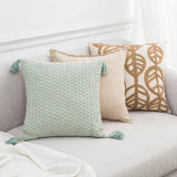 Boxtoday Linen Leaves Embroidery Cushion Covers