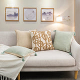 Boxtoday Linen Leaves Embroidery Cushion Covers